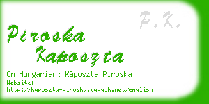 piroska kaposzta business card