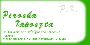 piroska kaposzta business card